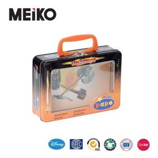 Caixa de menjar rectangular d'estany amb tapa de PVC